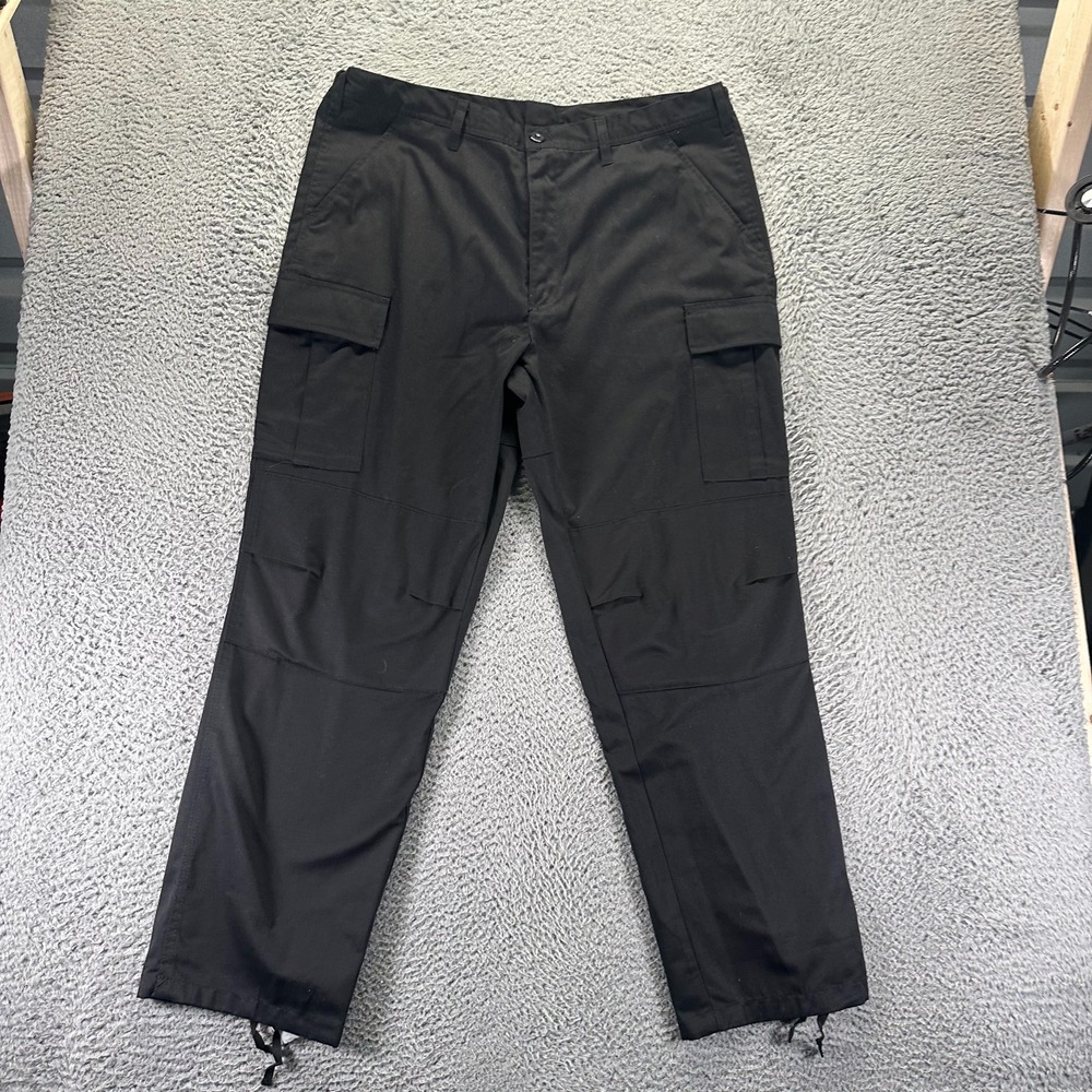National Patrol Pant Men XL Black Cotton Cargo Straight Uniform Military Utility